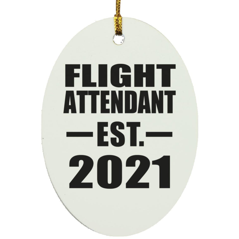 Flight Attendant Established EST. 2021 - Oval Ornament