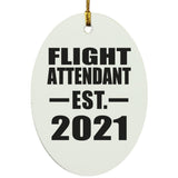 Flight Attendant Established EST. 2021 - Oval Ornament