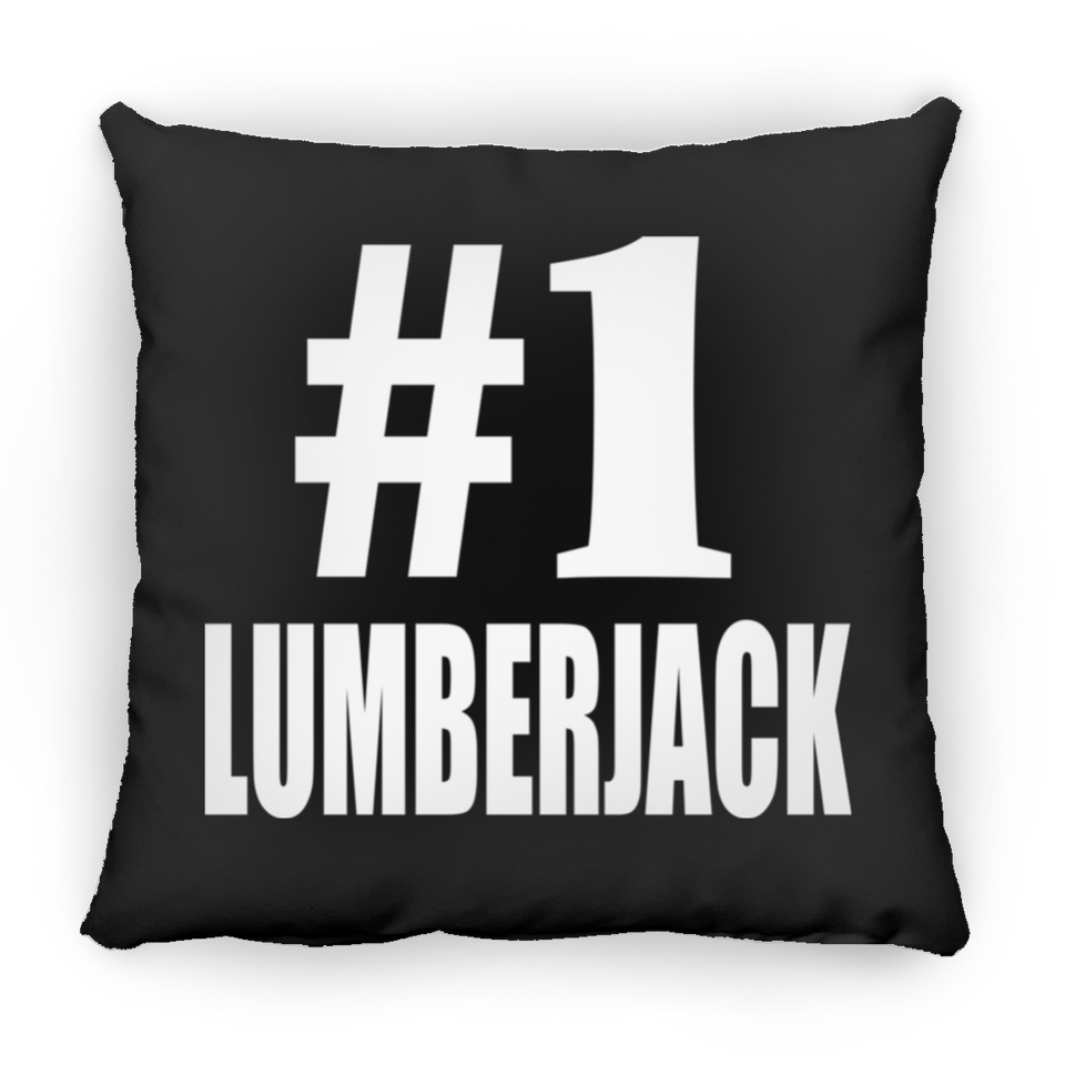 Number One #1 Lumberjack - Throw Pillow Black