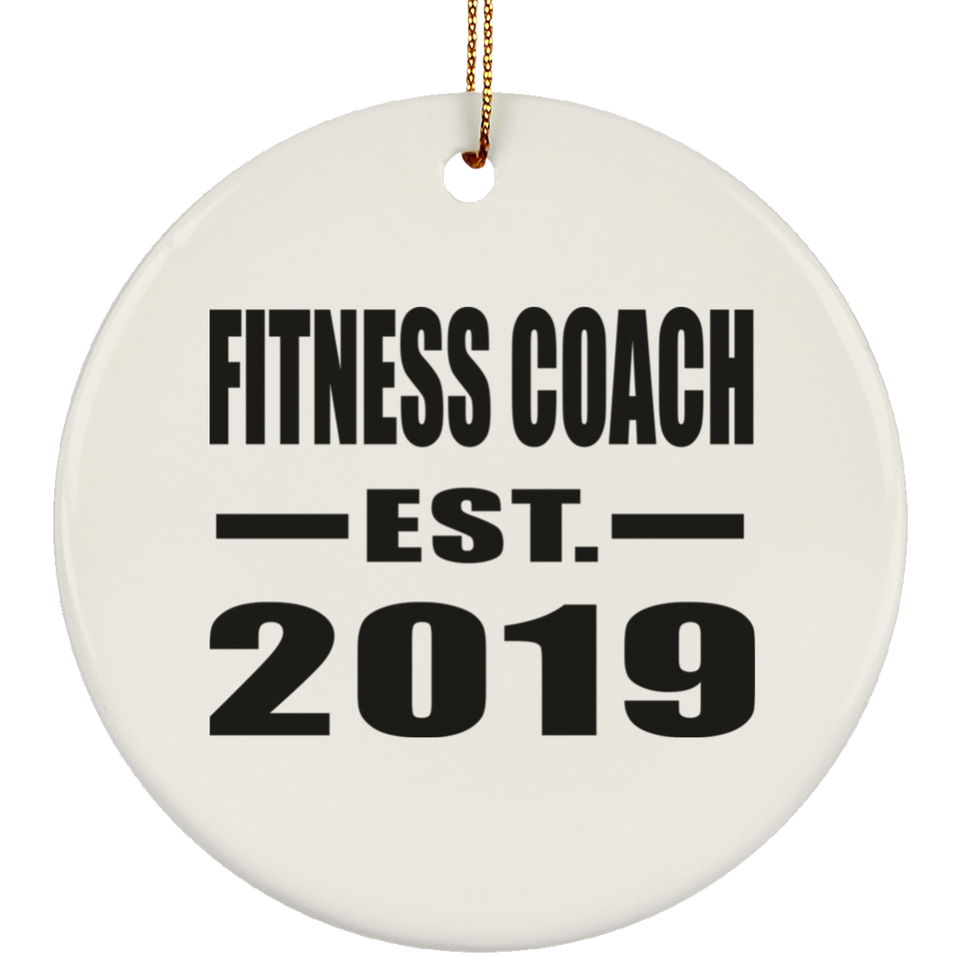 Fitness Coach Established EST. 2019 - Circle Ornament
