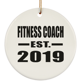 Fitness Coach Established EST. 2019 - Circle Ornament