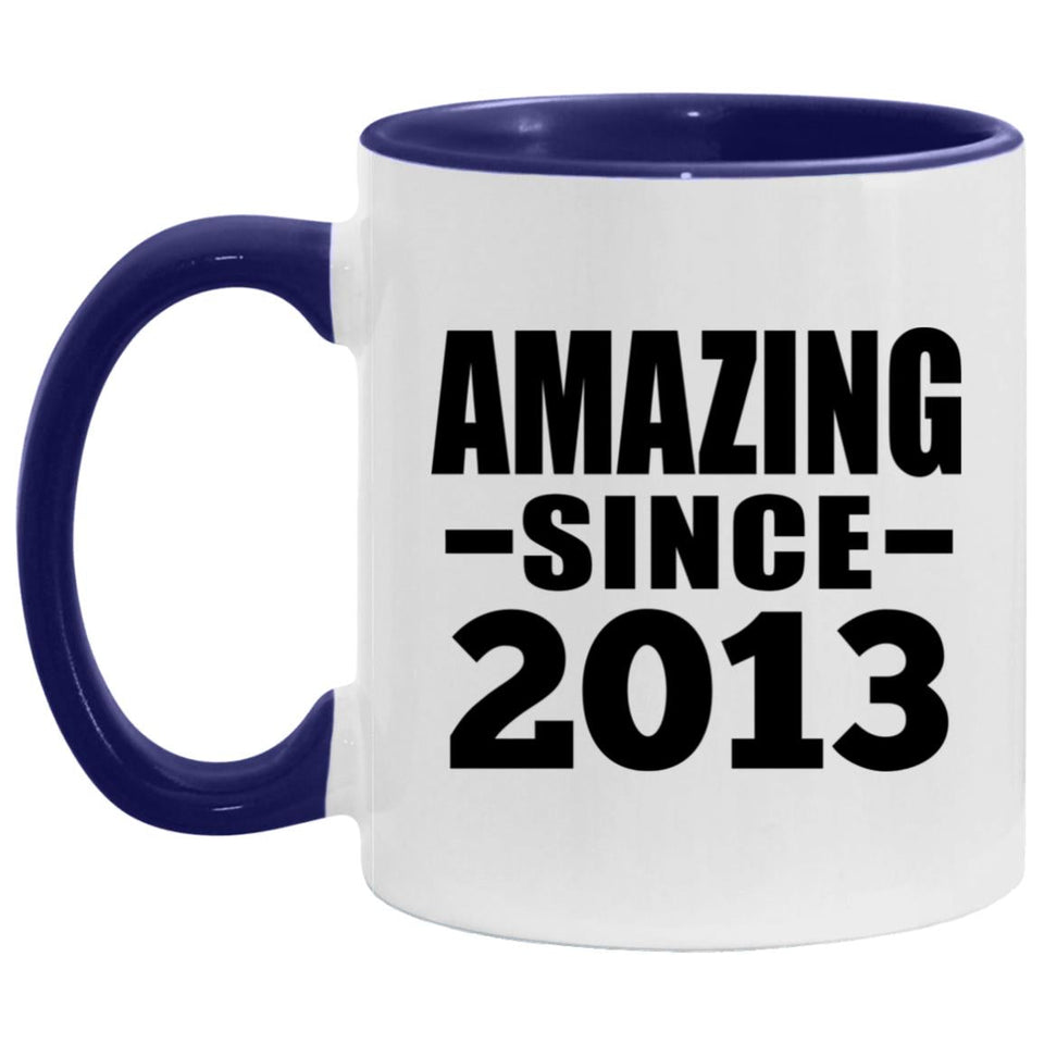 11th Birthday Amazing Since 2013 - 11oz Accent Mug Purple