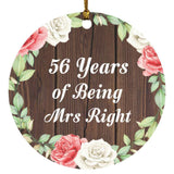 56th Anniversary 56 Years Of Being Mrs Right - Circle Ornament A
