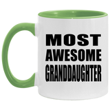 Most Awesome Granddaughter - 11oz Accent Mug Green