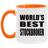 World's Best Stockbroker - 11oz Accent Mug Orange