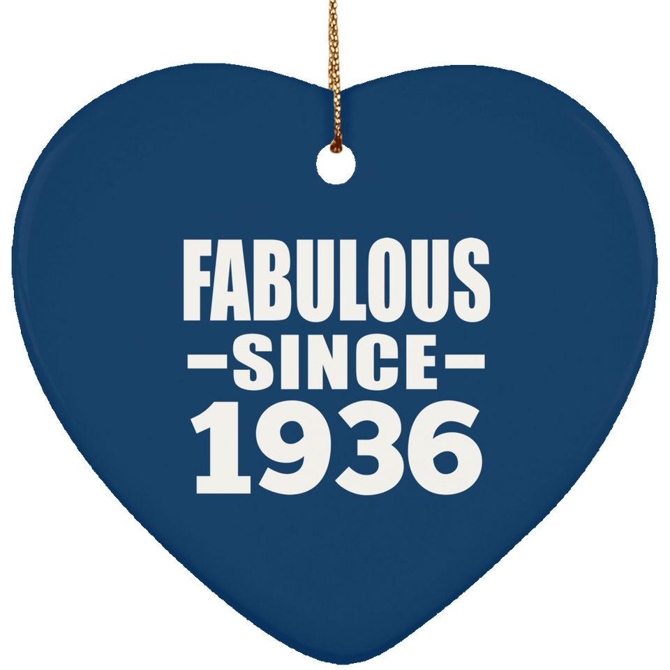 88th Birthday Fabulous Since 1936 - Heart Ornament