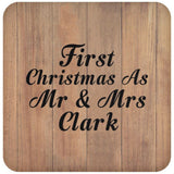 First Christmas As Mr & Mrs Clark - Drink Coaster C
