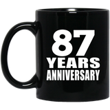 87th Anniversary 87 Years - 11 Oz Coffee Mug Black