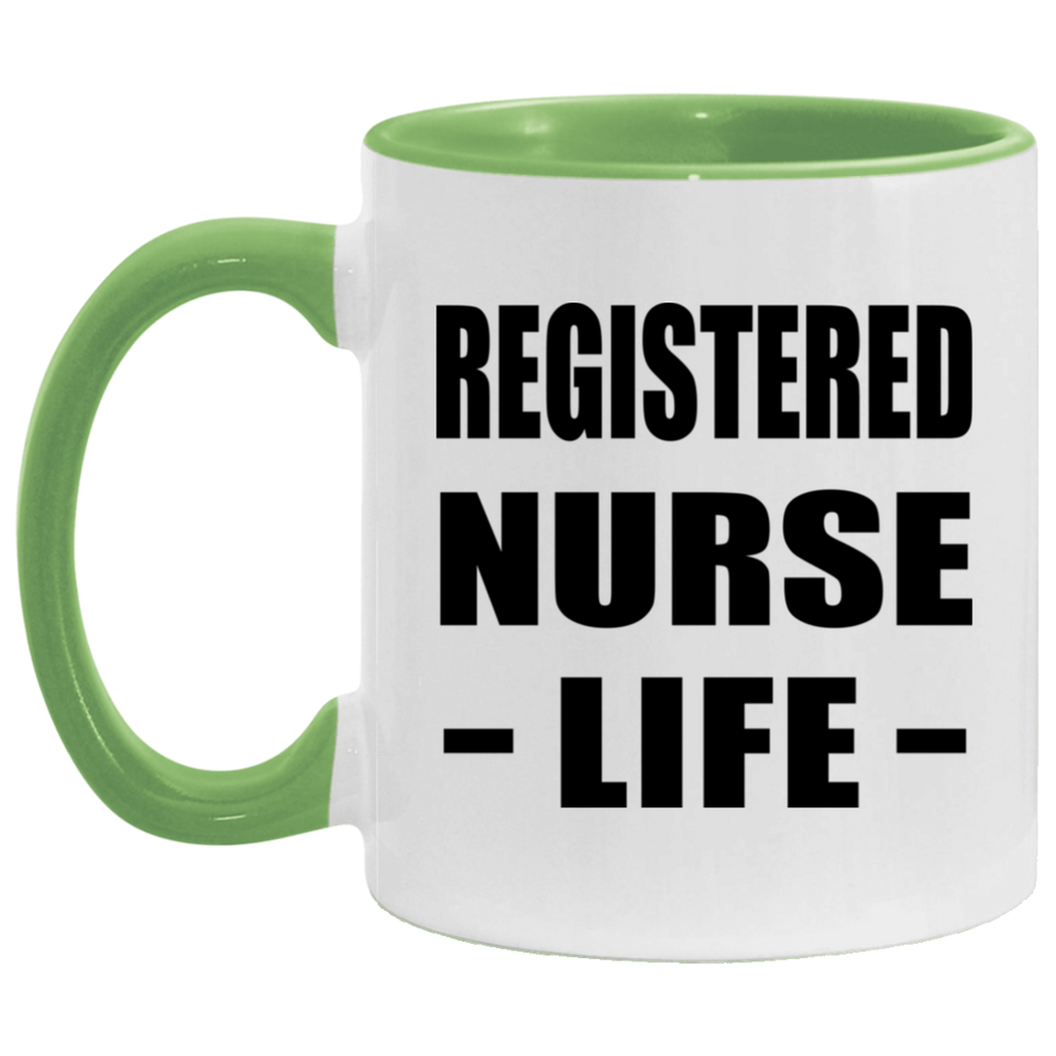 Registered Nurse Life - 11oz Accent Mug Green