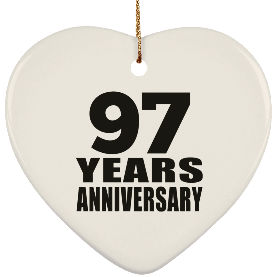 97th Anniversary 97 Years - Heart Ornament
