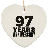 97th Anniversary 97 Years - Heart Ornament