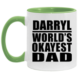 Darryl World's Okayest Dad - 11oz Accent Mug Green