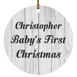 Christopher Baby's First Christmas - Circle Ornament F