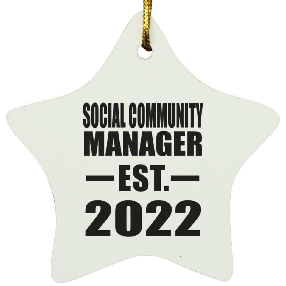 Social Community Manager Established EST. 2022 - Star Ornament
