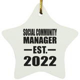 Social Community Manager Established EST. 2022 - Star Ornament