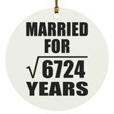 82nd Anniversary Married For Square Root of 6724 Years - Circle Ornament
