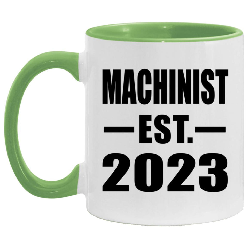 Machinist Established EST. 2023 - 11oz Accent Mug Green