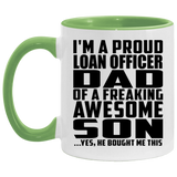 Proud Loan Officer Dad Of Awesome Son - 11oz Accent Mug Green