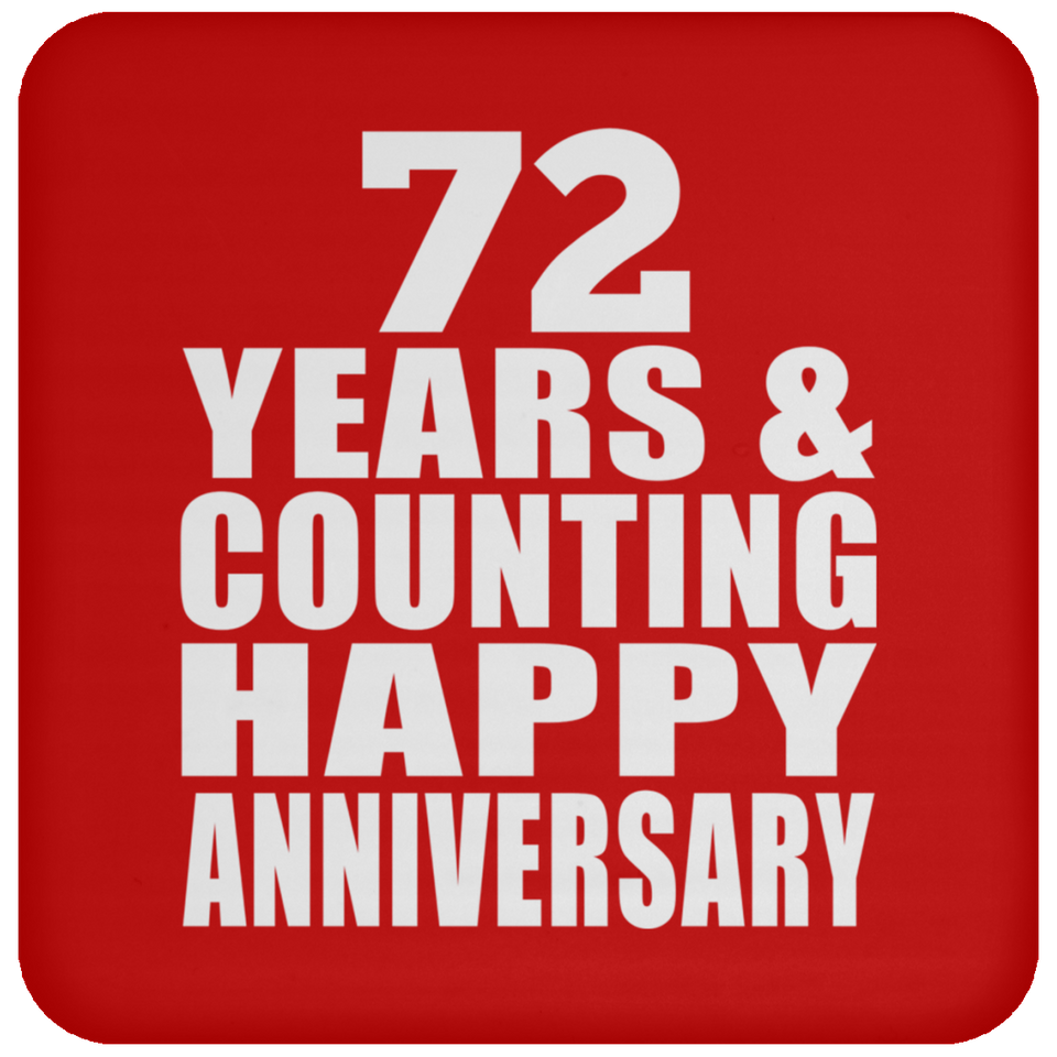 Happy 72nd Anniversary 72 Years & Counting - Drink Coaster