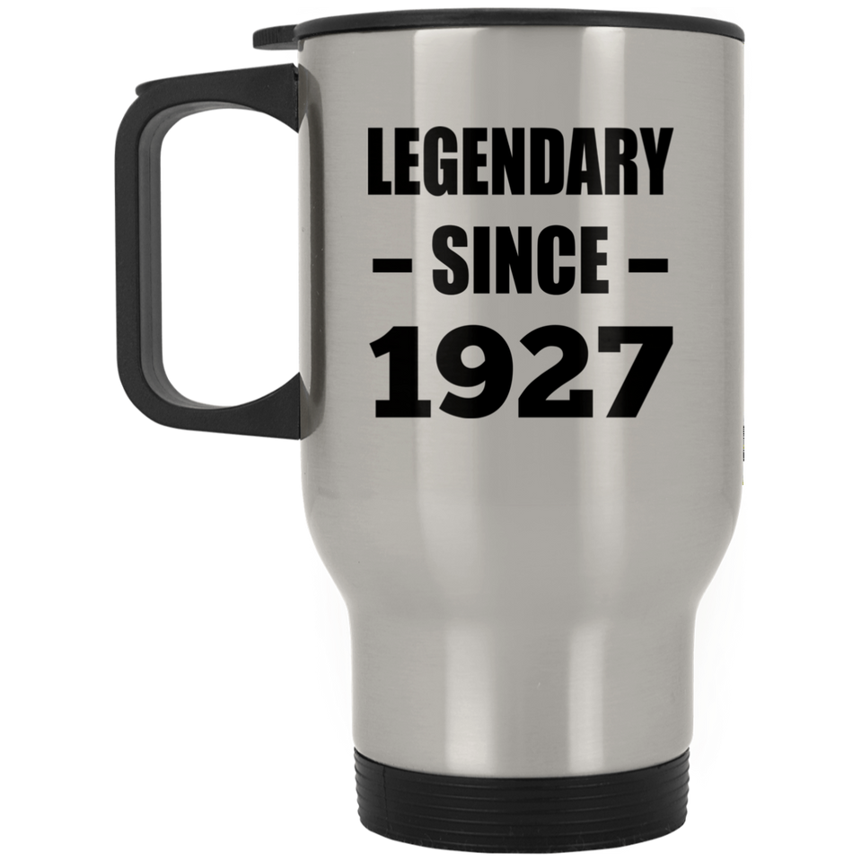 97th Birthday Legendary Since 1927 - Silver Travel Mug