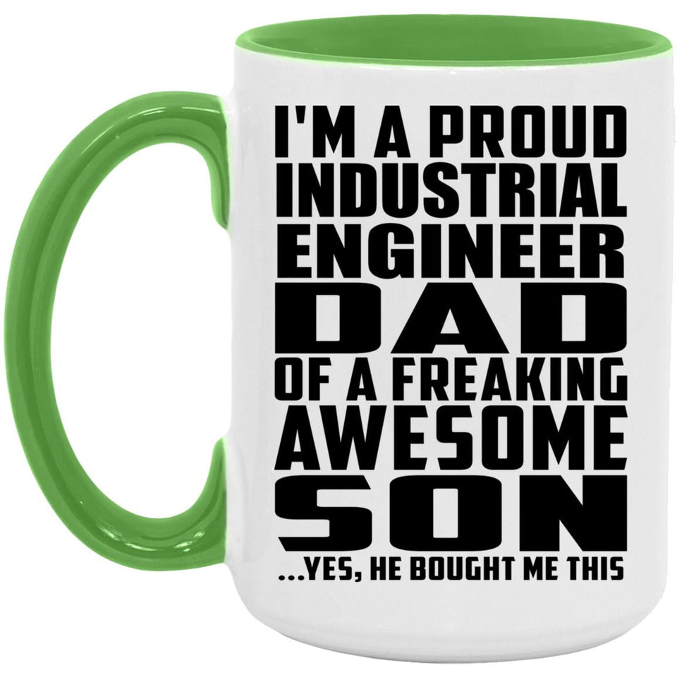 Proud Industrial Engineer Dad Of Awesome Son - 15oz Accent Mug Green