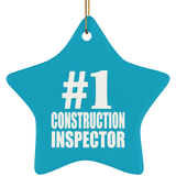 Number One #1 Construction Inspector - Star Ornament