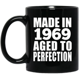 55th Birthday Made In 1969 Aged to Perfection - 11 Oz Coffee Mug Black