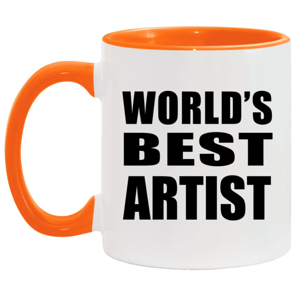 World's Best Artist - 11oz Accent Mug Orange