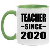 Teacher Since 2020 - 11oz Accent Mug Green