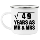 7th Anniversary Square Root of 49 Years As Mr & Mrs - 12oz Camping Mug