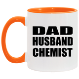 Dad Husband Chemist - 11oz Accent Mug Orange