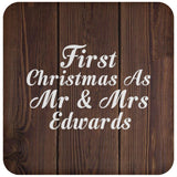 First Christmas As Mr & Mrs Edwards - Drink Coaster D