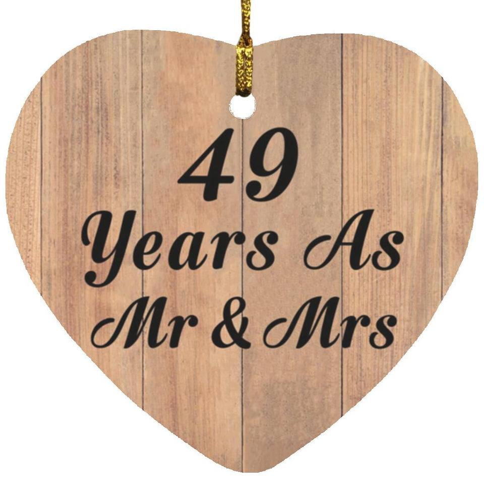 49 Years As Mr & Mrs - Heart Ornament C