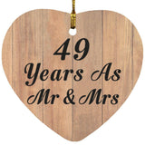 49 Years As Mr & Mrs - Heart Ornament C