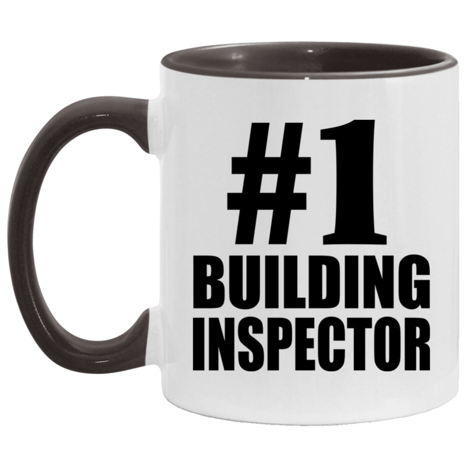Number One #1 Building Inspector - 11oz Accent Mug Black