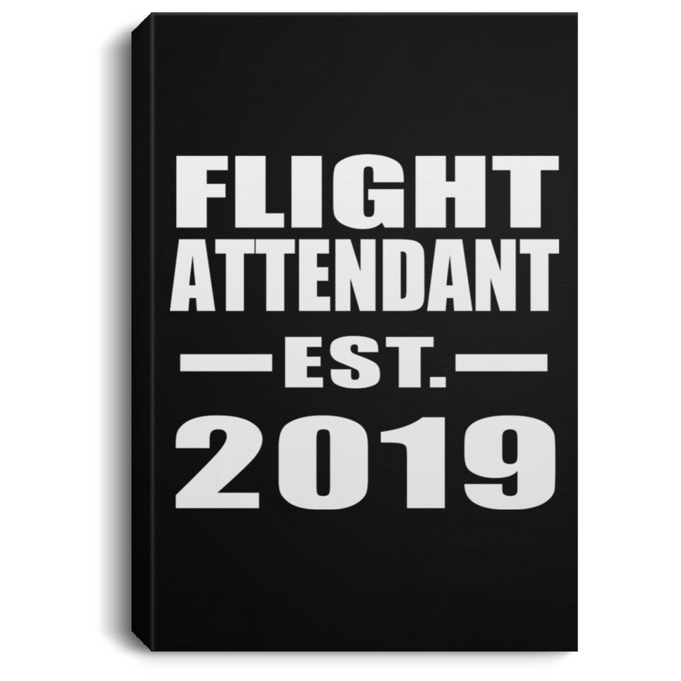 Flight Attendant Established EST. 2019 - Canvas Portrait