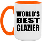 World's Best Glazier - 15oz Accent Mug Orange