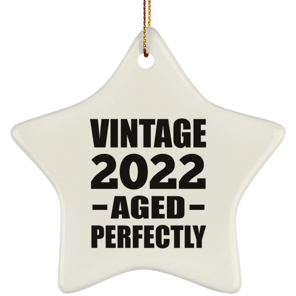 2nd Birthday Vintage 2022 Aged Perfectly - Star Ornament