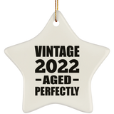 2nd Birthday Vintage 2022 Aged Perfectly - Star Ornament