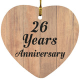 26th Anniversary 26 Years Anniversary - Heart Ornament C