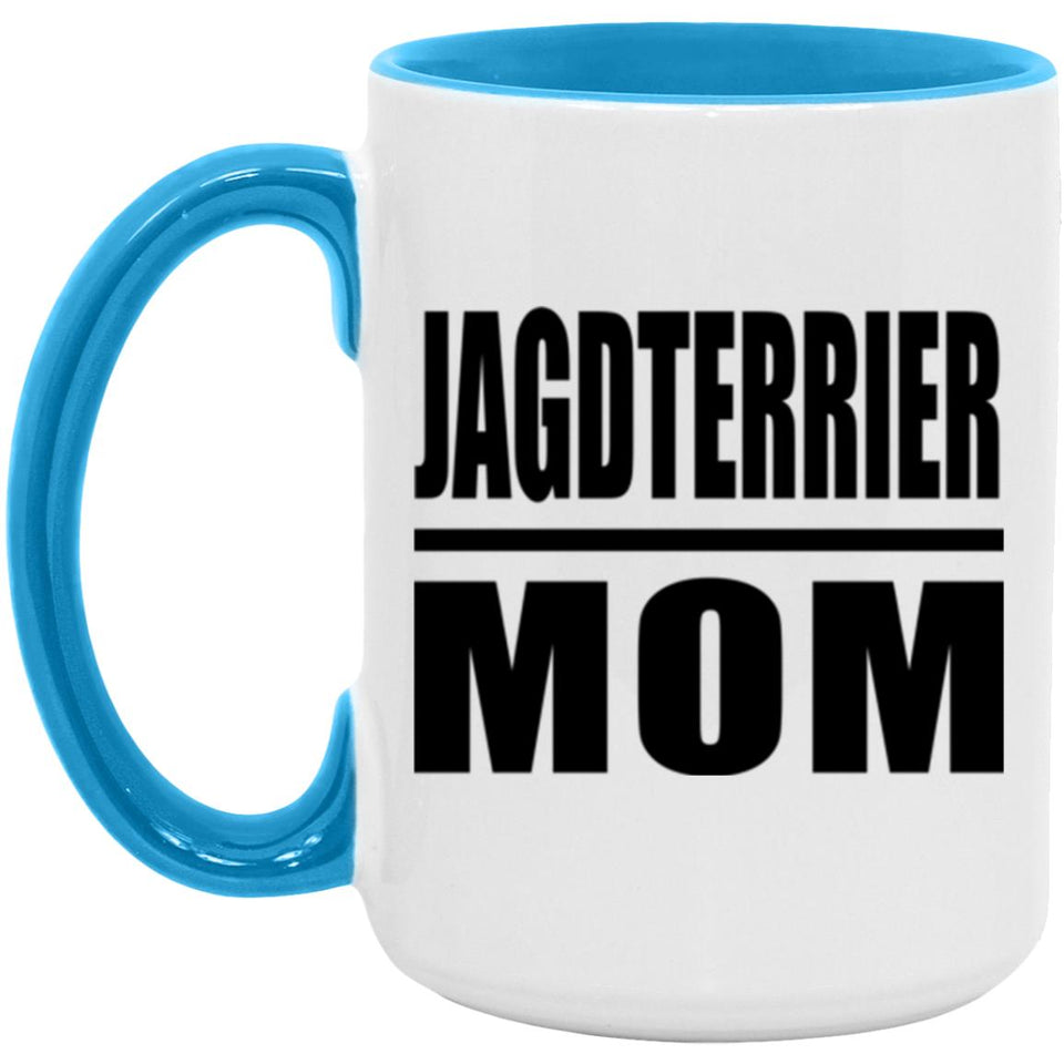 Jagdterrier Mom - 15oz Accent Mug Blue