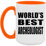 World's Best Archeologist - 15oz Accent Mug Orange