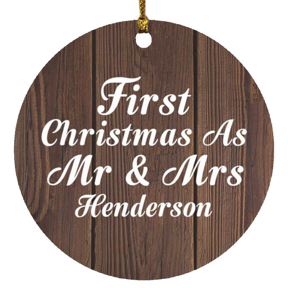 First Christmas As Mr & Mrs Henderson - Circle Ornament D