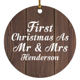 First Christmas As Mr & Mrs Henderson - Circle Ornament D