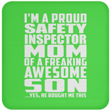 Proud Safety Inspector Mom Of Awesome Son - Drink Coaster