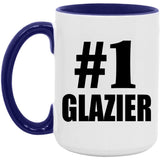 Number One #1 Glazier - 15oz Accent Mug Purple