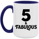 5th Birthday 5 & Fabulous - 15oz Accent Mug Purple