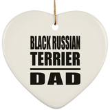 Black Russian Terrier Dad - Heart Ornament