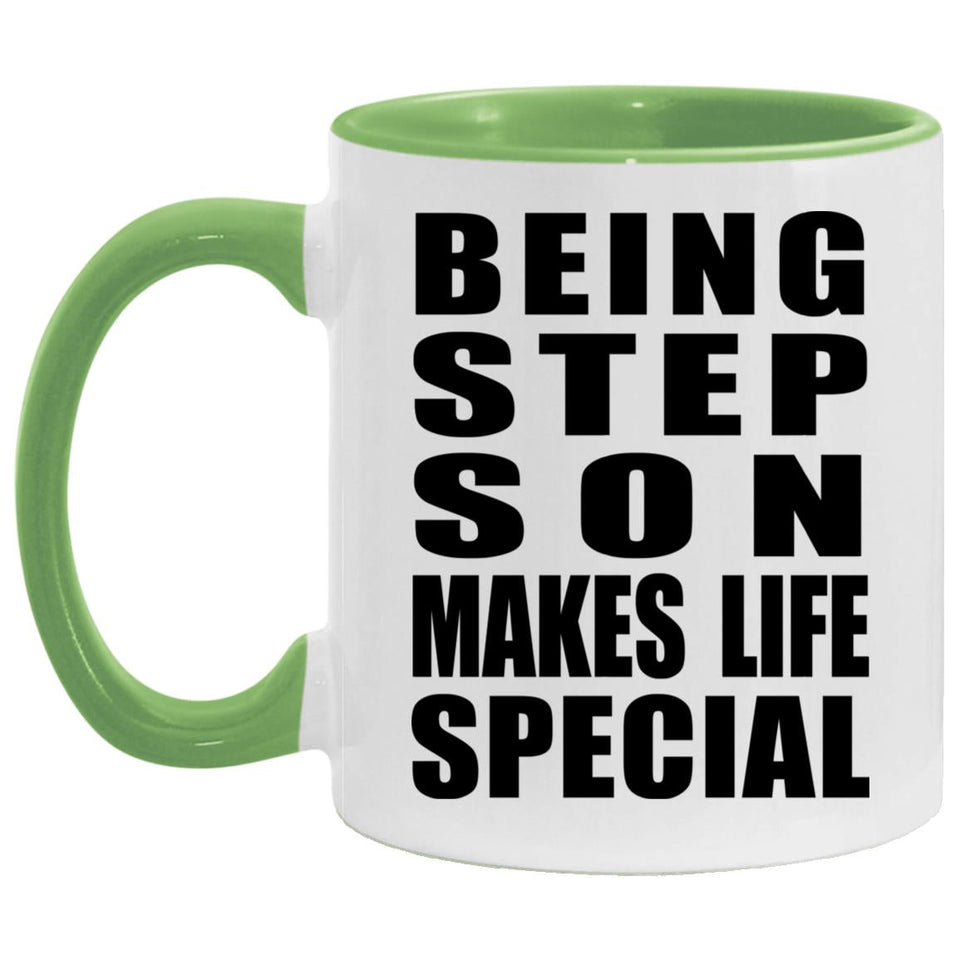 Being Step Son Makes Life Special - 11oz Accent Mug Green