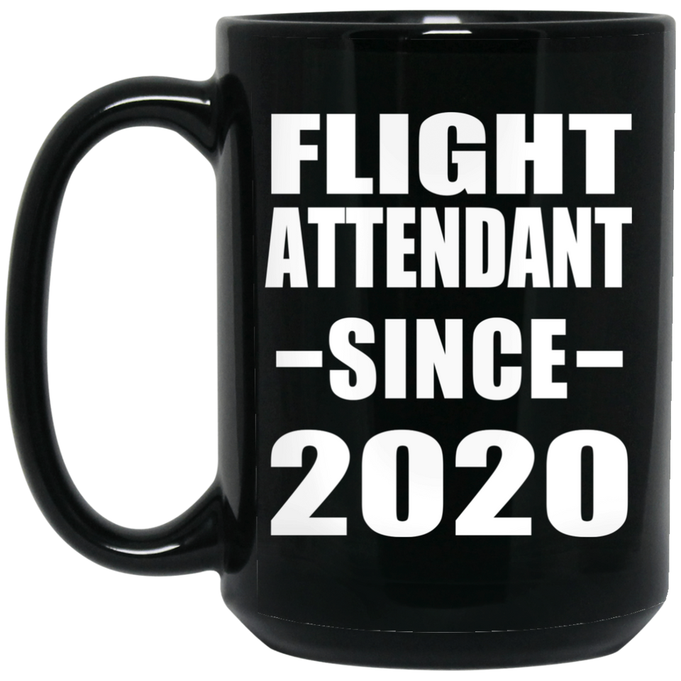 Flight Attendant Since 2020 - 15oz Coffee Mug Black